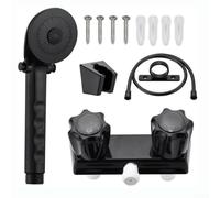 Ensemble de robinet de douche en alliage de zinc avec pulvérisateur à main, kit de douche à 2 trous, fixation murale pour voyage en plein air