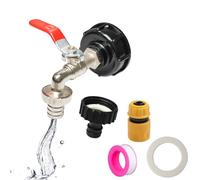 Ensemble de robinet IBC, adaptateur de réservoir S60x6 avec robinet 3/4 pouces, raccord standard et raccord rapide pour conteneurs IBC de 1000L