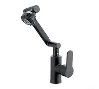 Ensemble de robinet rotatif à bras mécanique pour éviers de cuisine et de lavabo, mitigeur d'eau chaude et froide pivotant à 360 degrés, robinet d'évier de salle de bain en acier plastique avec