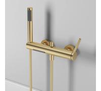 Ensemble de robinets de douche de salle de bains en or brossé, ensemble de robinets de baignoire en laiton de Style cascade fixés au mur chrome -pvc hose