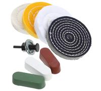 Ensemble de Roues de Polissage en Tissu Composé et Tige | Finition Professionnelle, Grossier à Délicat, pour Outils Rotatifs, Bijouterie, Laiton et Bois
