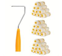 Ensemble de rouleau à peinture ProCraft 22 pièces avec cadre - Rouleaux en tissu de 4 pouces et manche en métal durable pour une peinture lisse sur le bois, les meubles, les armoires et les murs 2 piè