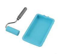 Ensemble de rouleaux de peinture avec plateau en silicone de 22,9 cm pour travaux manuels et travaux manuels Bleu 15 x 8 cm