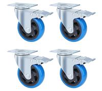 Ensemble de roulettes pour meubles - 4 roulettes pivotantes de forte capacité avec frein - Roulettes de 100 mm - Capacité de 150 kg par roulette - Roues en polyuréthane