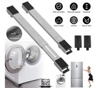 Ensemble de roulettes pour meubles, comprenant 2 bases - Taille réglable de 45 à 70 cm - 24 roulettes - Capacité de charge de 150 kg - Rails de support mobiles - Adapté pour lave-linge, sèche-linge et
