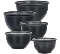 Ensemble de saladières avec couvercle, bols mélangeurs en plastique, empilables, sans BPA, couleur grise