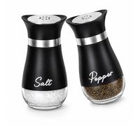 Ensemble de salière et poivrière avec base, salière réutilisable, bouteille de 4 oz, style ferme moderne, cadeau de cuisine créatif, essentiels de cuisine, design moderne, décoration de cuisine modern