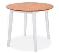 Ensemble de Salle à Manger 5 Pcs Table MDF et 4 Chaises Hévéa Blanc | Table à abattant,chaises cachables sous table,bois d'hévéa massif,110 kg par siège,assemblage facile