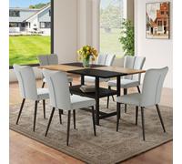 Ensemble de salle à manger 7 pièces comprenant une table de 160 cm, 4 chaises enPolyuréthaneet un compartiment de rangement ; ensemble de table de cuisine moderne blanc, espace de rangement peu encomb
