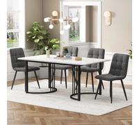 Ensemble de salle à manger avec table 140 x 80 cm et 4 chaises en velours