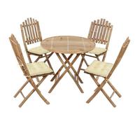 vidaXL Salon de jardin 5 pièces avec coussins Pliable Bambou