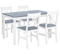 Ensemble de salle à manger blanc et gris 4 places MOANA