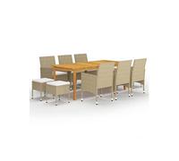 vidaXL Ensemble de jardin 11 pièces Beige
