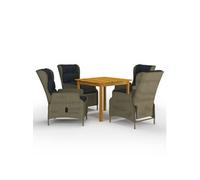 vidaXL Ensemble de Salle à Manger de Jardin 5 pcs Mobilier à Dîner de Terrasse Table et Chaises de Repas de Patio Salon de Jardin Extérieur Marron Marron G