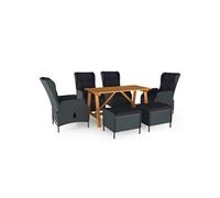 Ensemble de salle à manger de jardin 7 pcs Gris foncé