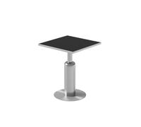 Ensemble de salle à manger en acier inoxydable avec table en métal et chaises en cuir, canapé cabine de qualité commerciale pour café et bistrot