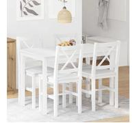 Ensemble de salle à manger en bois - vidaXL - 5 pièces - Blanc - Table: 108x65x73 cm - Chaise: 39x41x85 5 cm