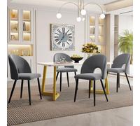 Ensemble de salle à manger Fortuna Lai (ensemble, table à manger 117 × 68 cm avec 4 chaises), table à manger rectangulaire Ensemble de table de cuisine moderne , chaise de salle à manger en velours av