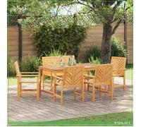 Ensemble de salle à manger jardin - 3154110 - Bois d'acacia massif - 6 personnes - Finition huilée