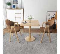 Ensemble de salle à manger moderne 3 pièces pour 2 personnes - Table de comptoir carrée et 2 tabourets de bar rembourrés - Meuble élégant pour cuisine et bureau - Finition marron