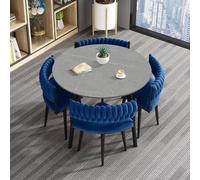 Ensemble de salle à manger moderne 5 pièces pour 4 personnes - Table basse carrée avec 4 chaises rembourrées - Mobilier de salle à manger élégant pour le divertissement et les réunions de famille
