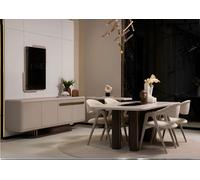 Ensemble de salle à manger moderne avec table, chaises, commode et miroir Meubles haut de gamme