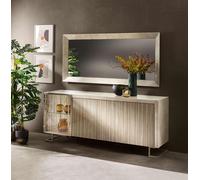 Ensemble de salle à manger pratique 8 pièces (table + 4 chaises + vitrine + console + miroir)