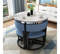 Ensemble de Salle à Manger Rond 5 Pièces avec Chaises Métalliques | Ensemble de table à manger moderne avec chaises en métal, idéal pour petits espaces et repas en famille