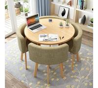 Ensemble de salle à manger rond 5 pièces pour 4 tables gigognes et chaises pour récept80 cm de diamètre et ctal (couleur : F1)