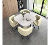 Ensemble de Salle à Manger Ronde/Carré, Table de Conférence Moderne et 4 Chaises, Table Chaise Encastrable, Prend Peu de Place et est Facile à Assembler,011,70 * 70 * 75cm