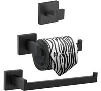Ensemble de salle de bain 3 pièces, acier inoxydable, noir, mat