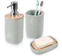 Ensemble de salle de bain - 3 pièces - Plastique - Vert
