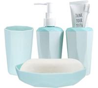 Ensemble de salle de bain 4 pièces vert avec porte-brosse à dents et distributeur de savon