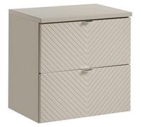 Ensemble de salle de bain AOKI : meuble sous vasque à tiroirs 60cm + plan vasque beige