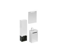 Ensemble de salle de bain avec lavabo comprenant mitigeur de lavabo, bec et siphon Naturel Stilla blanc brillant (KSETSTILLA021)