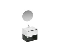 Ensemble de salle de bain avec lavabo comprenant mitigeur de lavabo, bec et siphon Naturel Stilla blanc brillant (KSETSTILLA008)