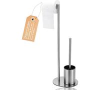 Ensemble de salle de bain Azomor à poser, avec brosse et porte-papier en acier inoxydable