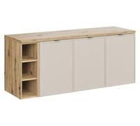 Ensemble de salle de bain BRAZZA : meubles sous vasque 140cm avec niches visibles + plan pour vasque