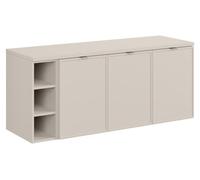 Ensemble de salle de bain BRAZZA : meubles sous vasque à placards 140cm avec niches visibles + plan pour vasque