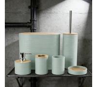 Ensemble de salle de bain de style moderne et simple, 4 pièces/6 pièces, ensemble d'accessoires de salle de bain, ensemble de lavage à rayures transversales en bambou, fournitures de salle de bain en 
