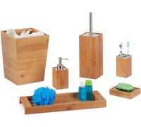 Ensemble de salle de bain en bambou 6 pièces