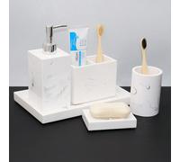 Ensemble de salle de bain en résine, décoration de salle de bain pour salle d'échantillon, flacon distributeur de savon pour les mains, flacon de recharge, ensemble de plateau de salle de bain, platea