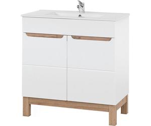 Ensemble de salle de bain ERMANO : meuble sous vasque 80cm + vasque à encastrer rectangulaire + siphon