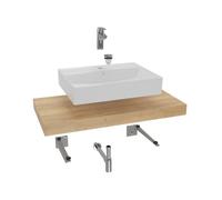 Ensemble de salle de bain Hansa avec plaque sous lavabo Dolce 100x8x50 cm chêne halifax KSETDO12