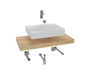 Ensemble de salle de bain Hansa avec plaque sous lavabo Dolce 100x8x50 cm chêne halifax KSETDO12