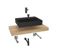 Ensemble de salle de bain Hansgrohe avec Dolce 100x8x50 cm chêne halifax KSETDO16