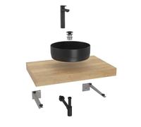 Ensemble de salle de bain Hansgrohe avec Dolce 80x8x50 cm chêne halifax KSETDO10