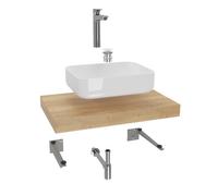Ensemble de salle de bain Hansgrohe avec Dolce 80x8x50 cm chêne halifax KSETDO6