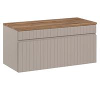 Ensemble de salle de bain ICON : meuble sous vasque 80cm cachemire + plan pour vasque aspect bois