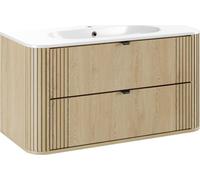 Ensemble de salle de bain KORI : meuble sous vasque 100cm + vasque à encastrer